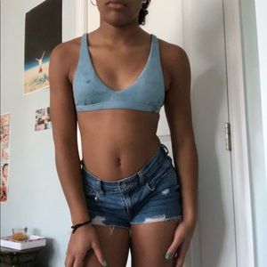 light blue bikini top